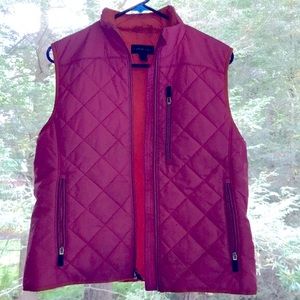 Lands End Women’s Vest pink outside orange inside size S